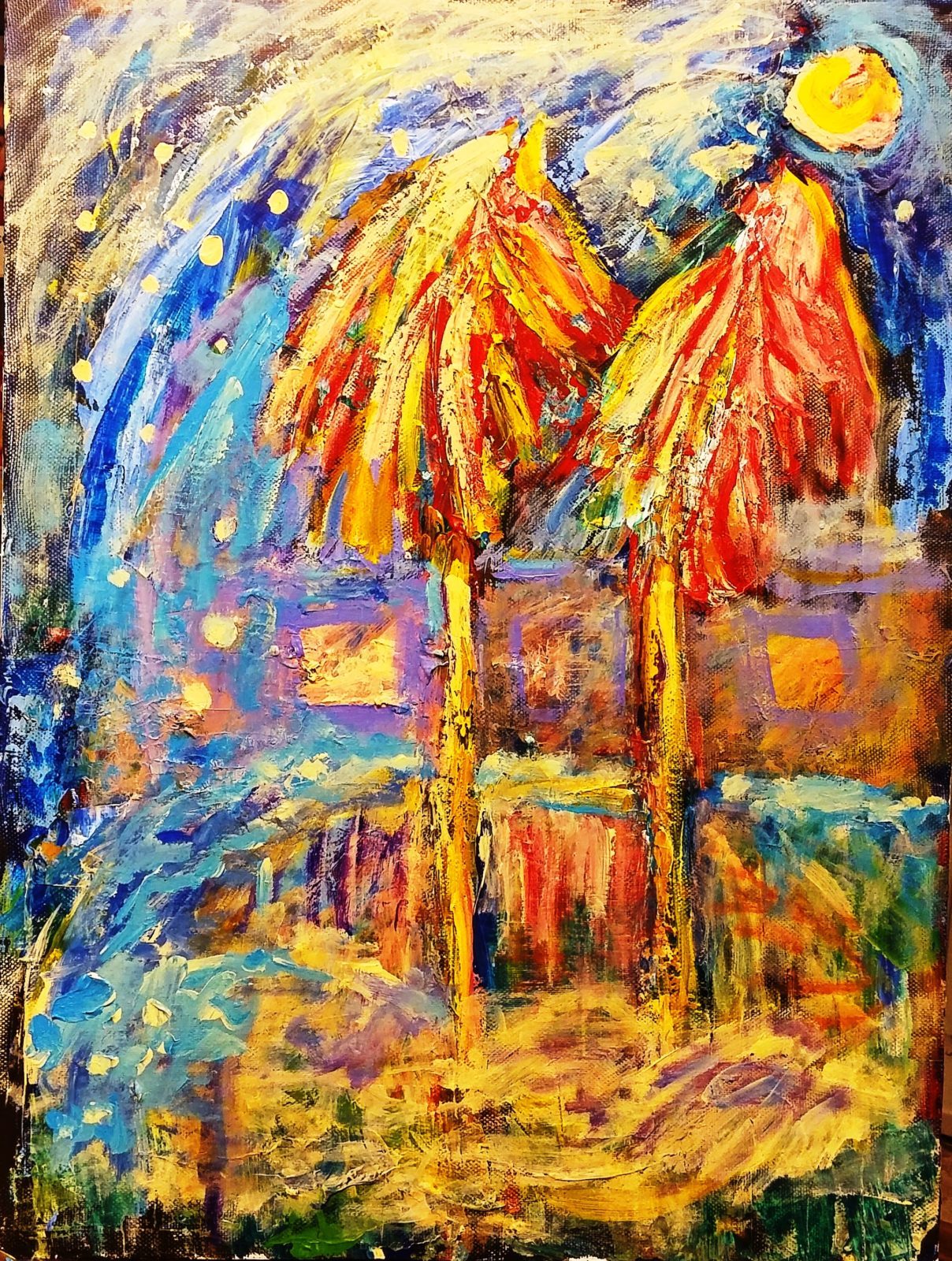 Картина Хасая Алиева "Новогодние пальмы"